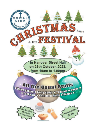 Christmas Tree Festival at Hanover St Hall 28 October from 10am to 1pm