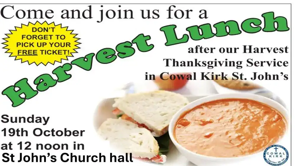 Harvest Lunch at St John’s Hall on 19 October 2025